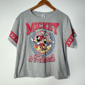 Disney Gray and Red Short Sleeve Tees